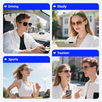 Gafas inteligentes LIGE Ai con Bluetooth, traducción en más de 100 idiomas, preguntas y respuestas en tiempo real, BT5.4, música, protección UV, para hombres y mujeres