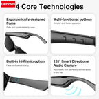 Lenovo 6K AI Smart Glasses Multifunctional Camera Bluetooth Call- Voice Assistant Music Player Translate Photochromic HD Glasses