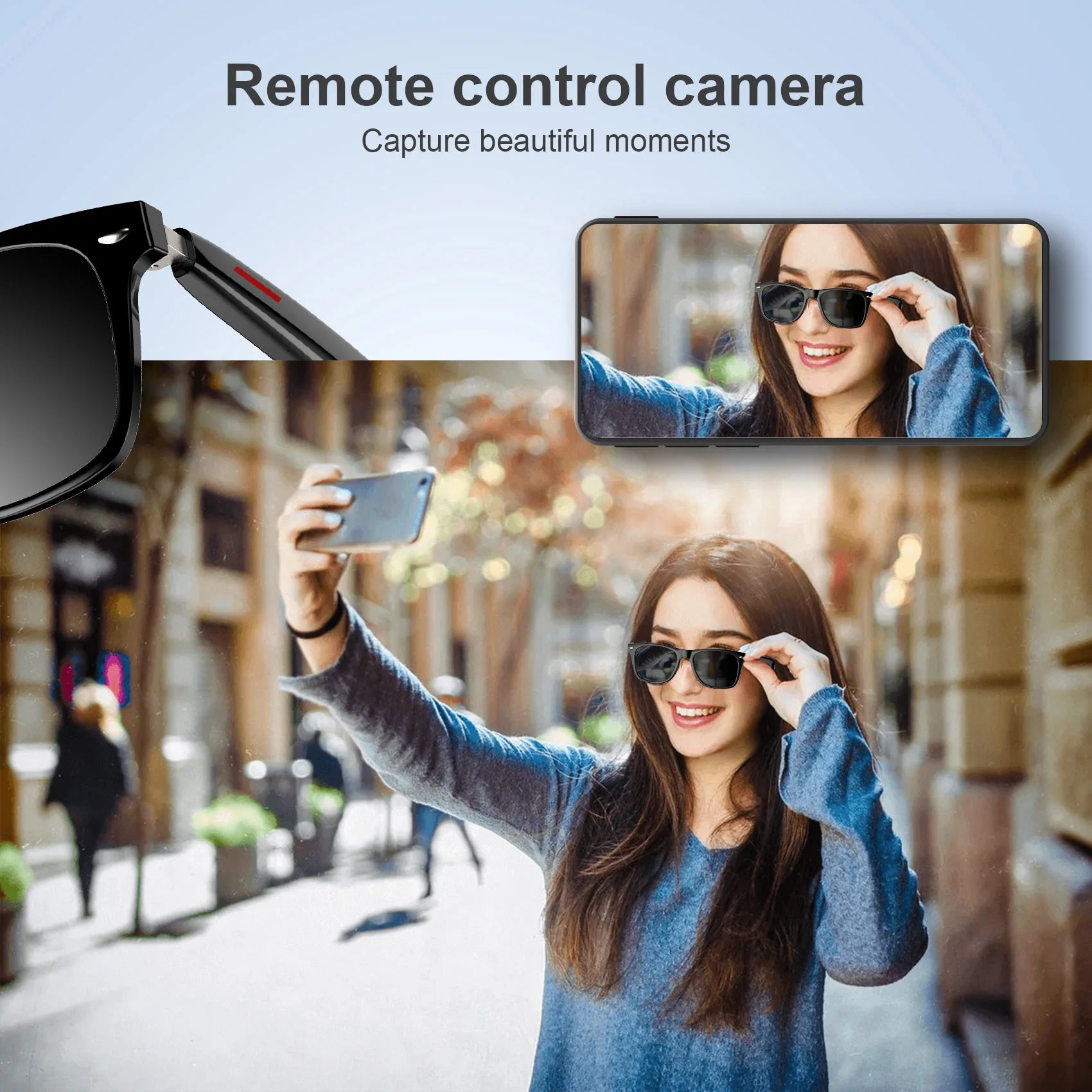 Blackview New E13 Anti-bluelight Smart Glasses Wireless Bluetooth Call & Voice Assistant Touch Control Glasses with Mic Speaker