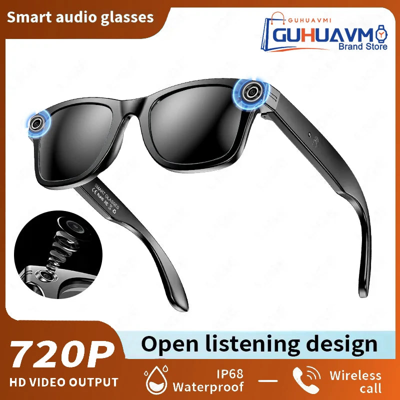 AI Smart Glasses 800W Anti Shake HD Camera Video Recording Languages Translation Sunglasses Bluetooth Call Music Play Man Women