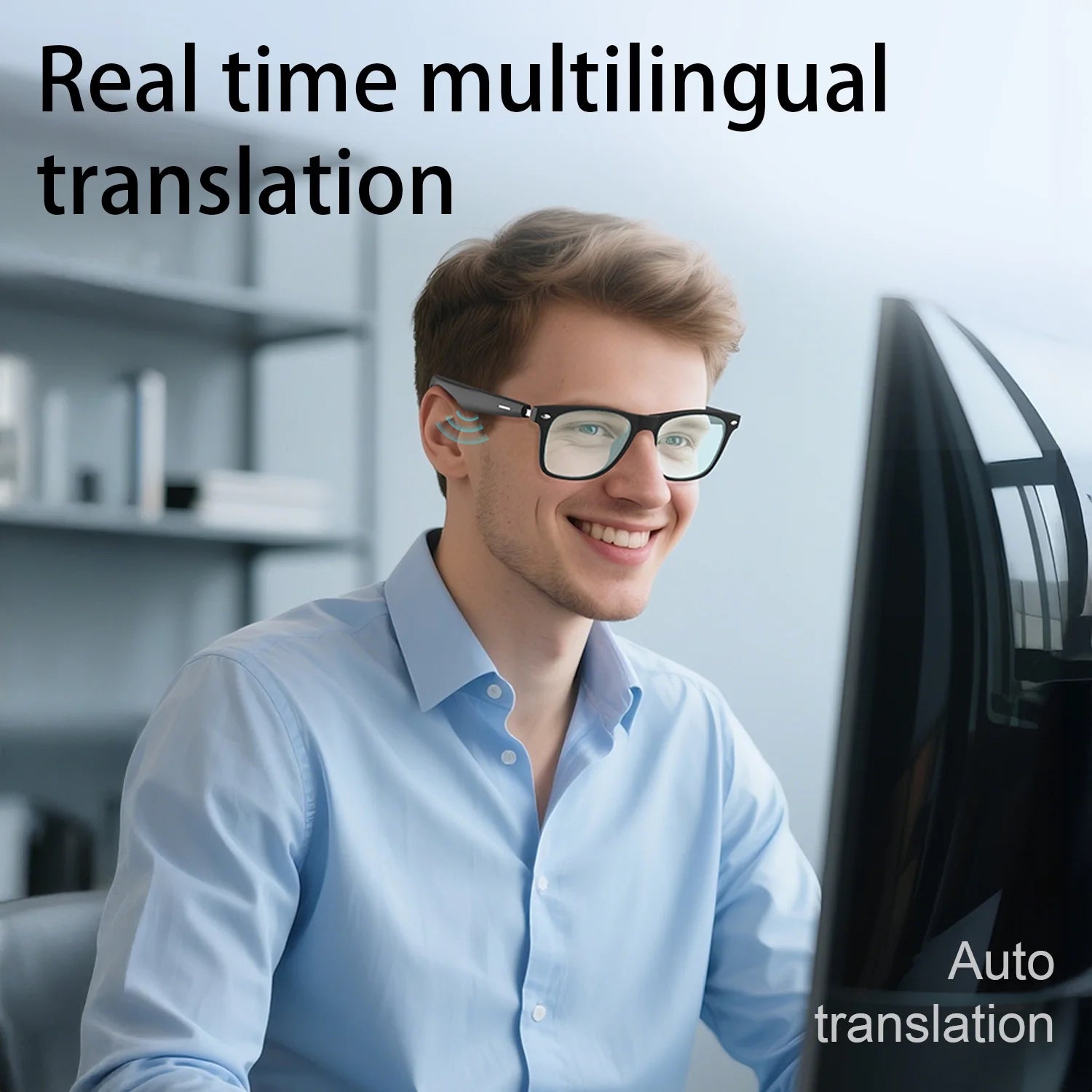 New Smart Glasses  AI Translation Camera Control Bluetooth Call Headphones Fashionable Sunglasses Intelligent Men Women Gifts