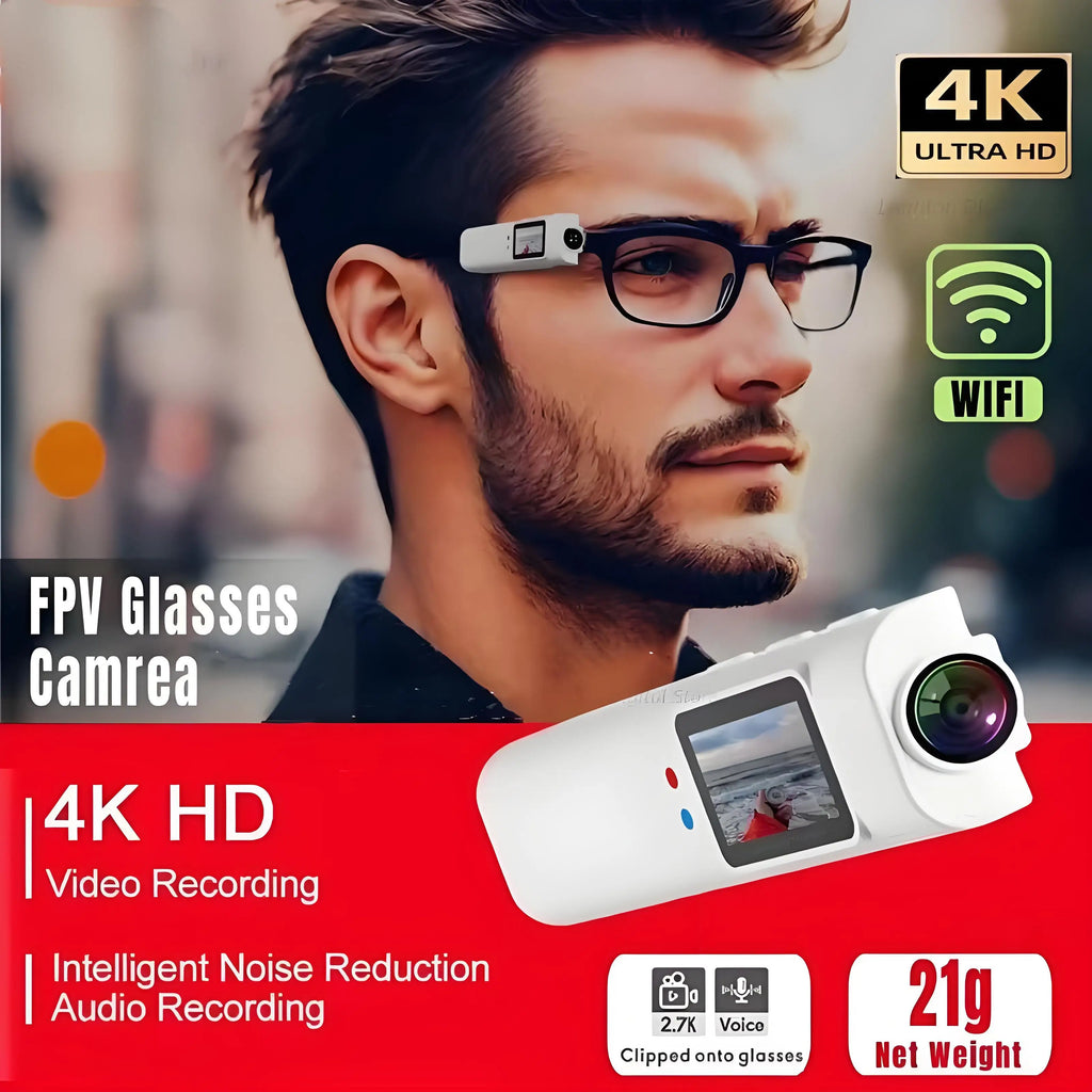 2026 4K Mini FPV Eyeglasses Video Shooting HD Camera WiFi Intelligent Headset Glasses Outdoor Sports Video&Sound Recording Hot