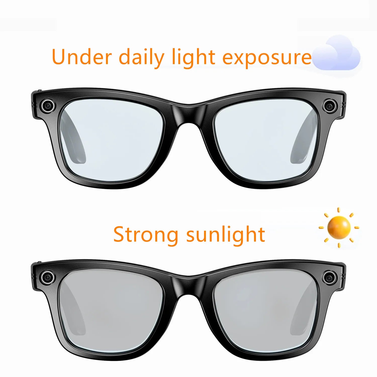 W610 AI Smart Glasses with Video Camera 800W Outdoor Sunglasses Wi-Fi Transfer BT Calling Audio Record Smart Wearable Headset