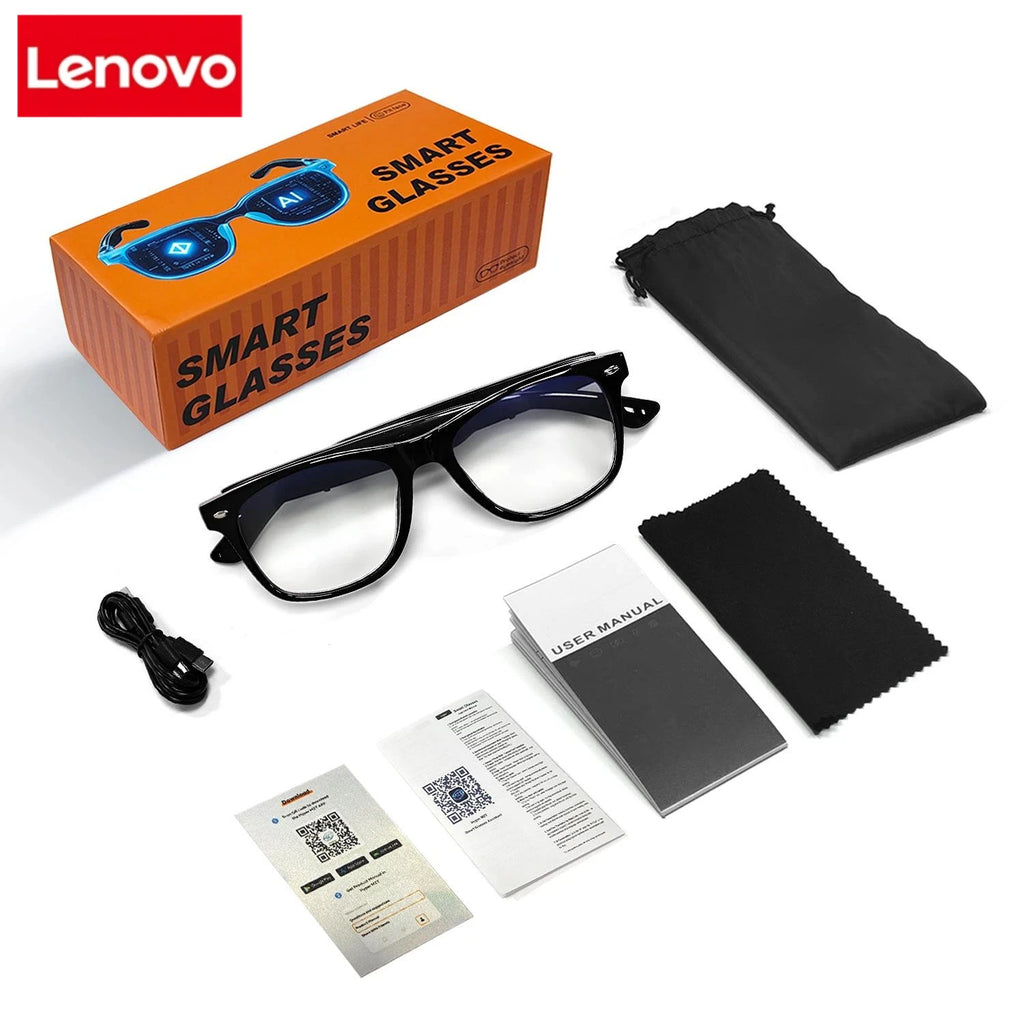 Gafas inteligentes Lenovo 6K con IA, cámara multifuncional, llamadas Bluetooth, asistente de voz, reproductor de música, traducción, gafas fotocromáticas HD 