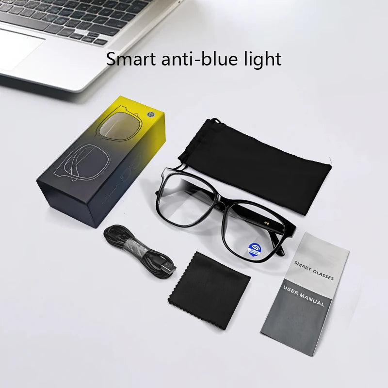 Smart Glasses Bluetooth Make Receive Call Music Camera Noise Reduction UV 400 Anti Blue Light Glasses TWS Men Women Gifts