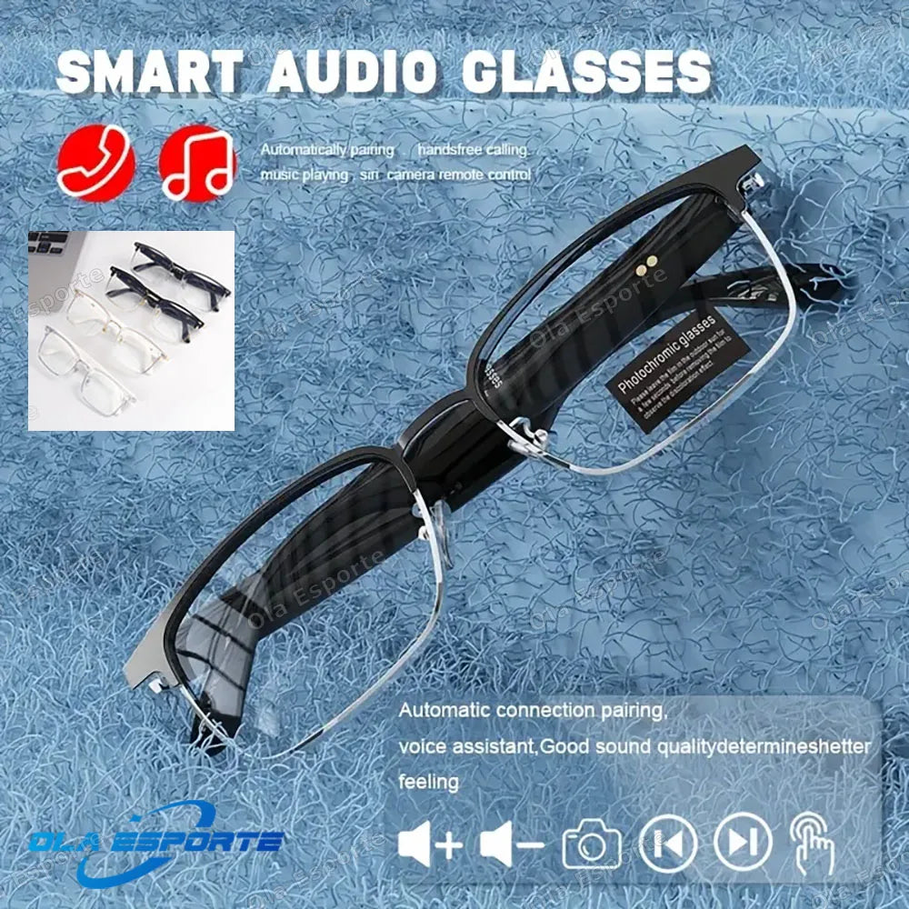 Gafas inteligentes con Bluetooth y audio, lentes anti luz azul, llamadas, música, deportes al aire libre, auriculares para mujeres y hombres (2025)