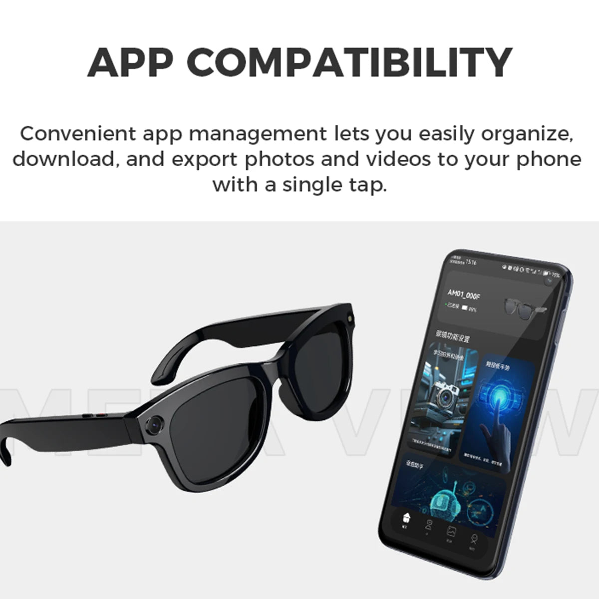 New Smart Glasses AI Translation Bluetooth Call 1080P HD Camera Music Headphones Outdoor Sports Fashion Sunglasses For Men Women