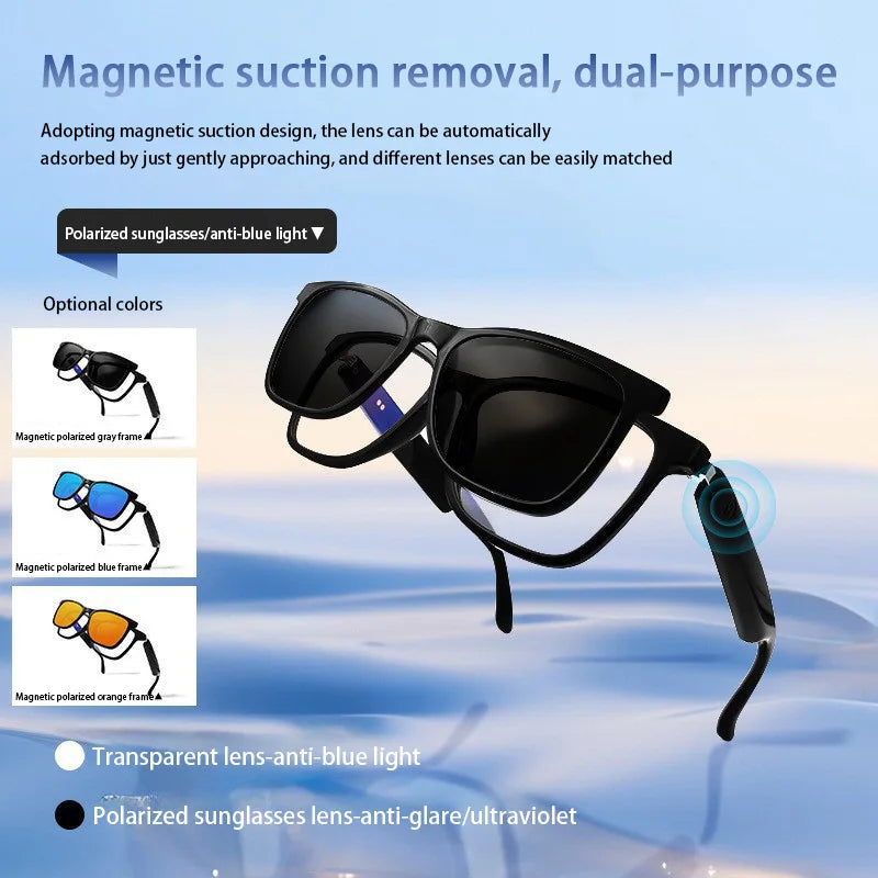 2026 New Bluetooth Intelligent AI Translation Glasses Simultaneous RealTime Interpretation Magnetic Sunglasses UV-proof