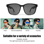 Smart Glasses Man Blue Light Filtering Polarized Sunglass 2in1 Lenses Audio Built-in Mic Speakers Ai Voice Assistant Women Men