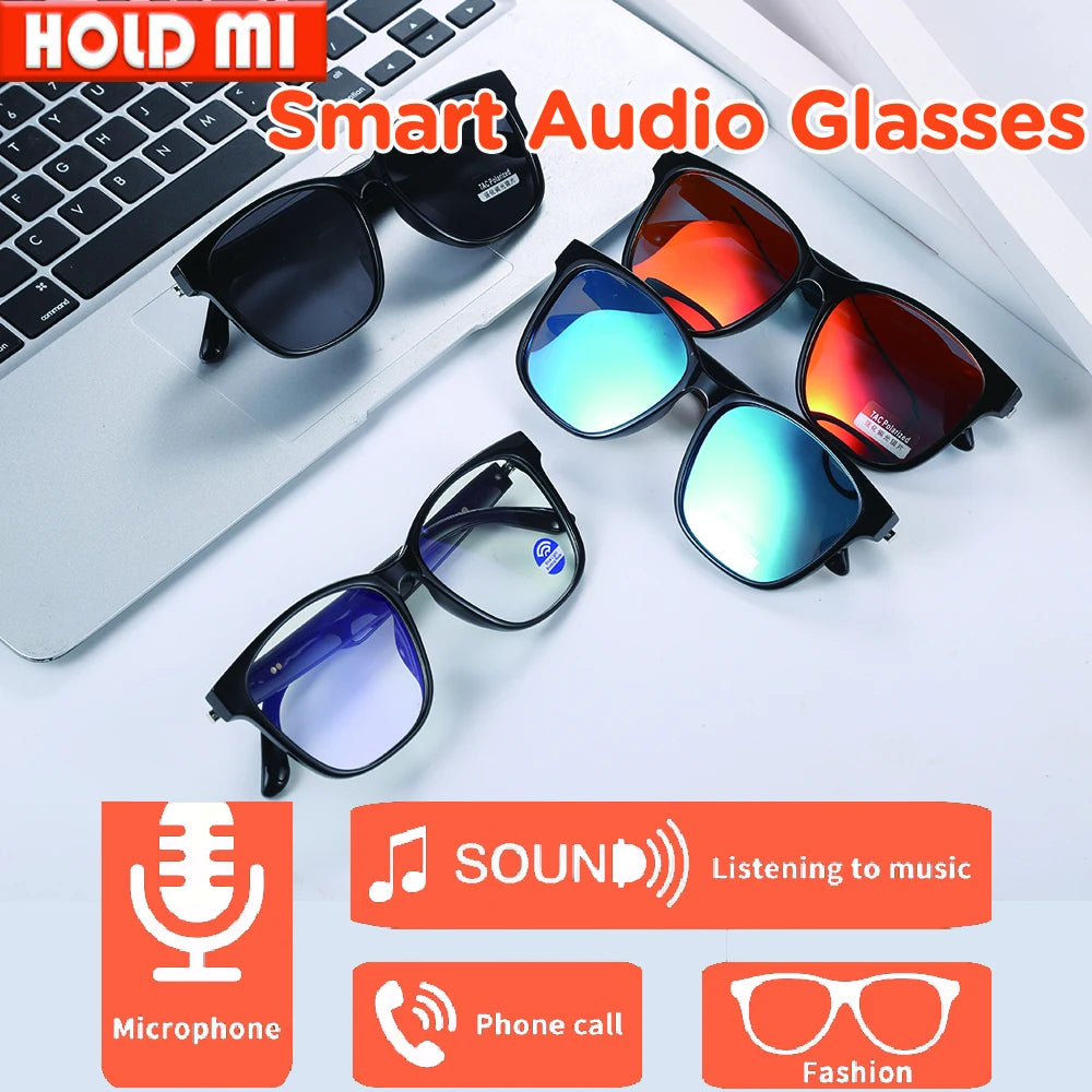 Smart Glasses Bluetooth Make Receive Call Music Camera Noise Reduction UV 400 Anti Blue Light Glasses TWS Men Women Gifts