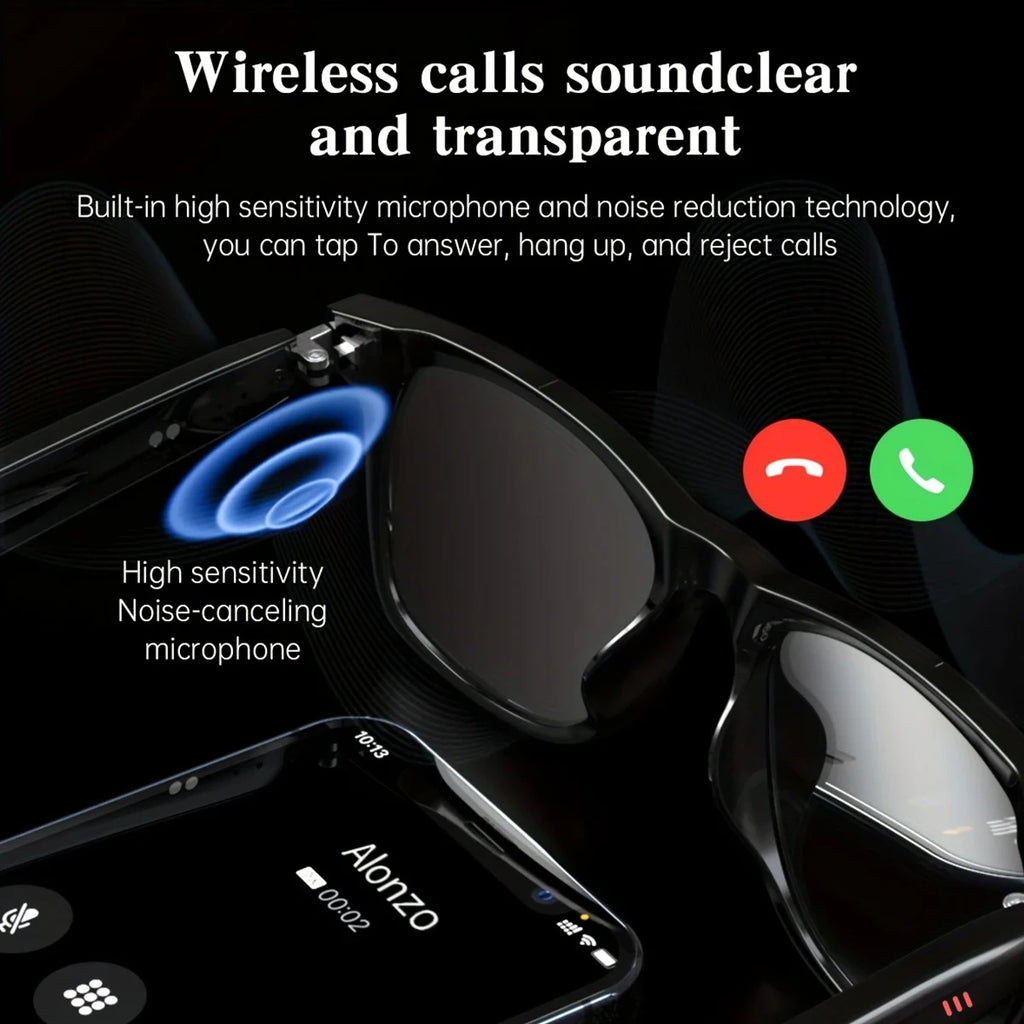 SENBONO Smart Glasses Bluetooth Call Music Remote Control Camera Smart Bluetooth Glasses Ride Sport Waterproof Sunglasses