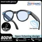 New 1080P HD AI Smart Glasses Chat GPT 800MP Camera Bluetooth Call 290mAh Battery WIFI Transmission Waterproof Smart Glasses Men