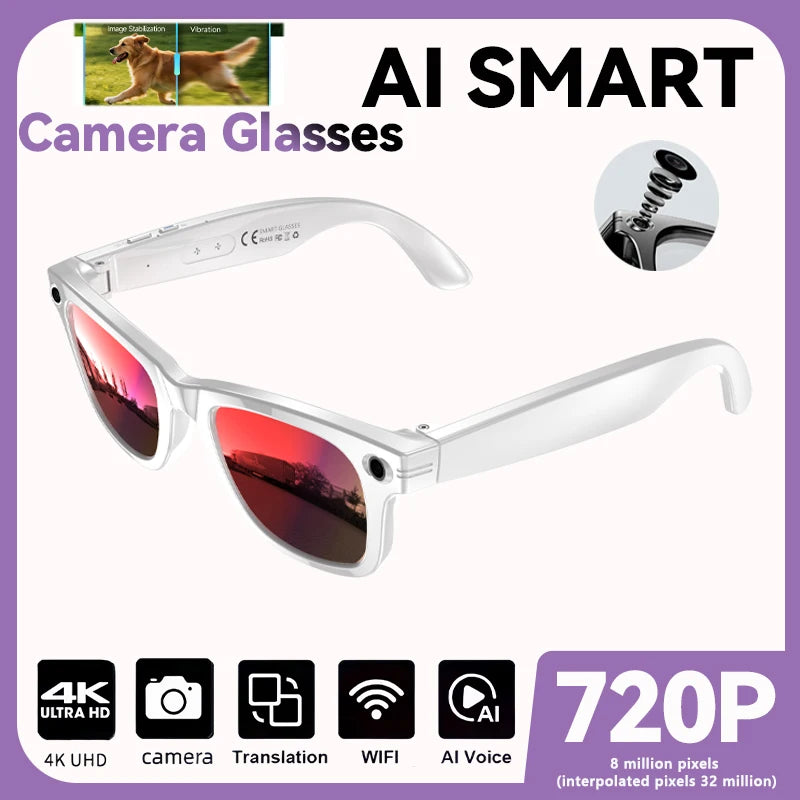 2025 New Upgrade Smart Glasses With Camera Video Recording AI Photo Recognition Bluetooth Call Translation Voice Sunglasses Man