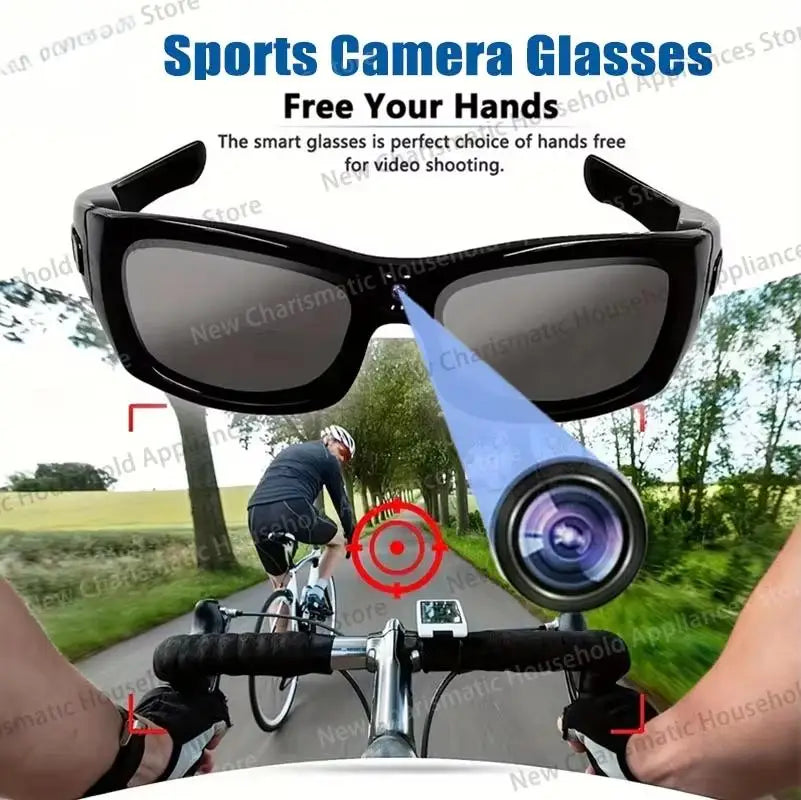 Lunettes de sport avec caméra intégrée, Bluetooth, appels musicaux, enregistrement intelligent, étanches, résistantes aux UV, idéales pour le cyclisme et les activités de plein air.