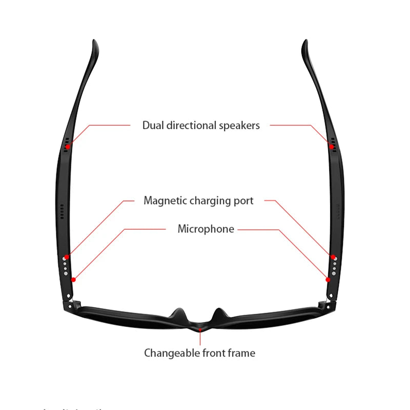 New smart glasses wireless bluetooth hands-free call music headset with speaker fashion glasses wireless stereo sound