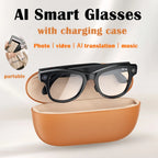 M02 AI Smart Glasses 8MP Camera Video Recording 100+Languages Translation Sunglasses Bluetooth Call Music Play with Charging Box
