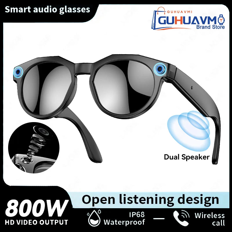 New 1080P HD AI Smart Glasses Chat GPT 800MP Camera Bluetooth Call 290mAh Battery WIFI Transmission Waterproof Smart Glasses Men