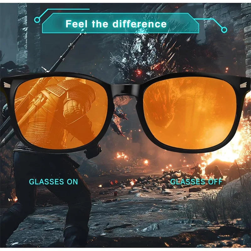 New Trendy Anti Blue Light Glasses Women Men Better Sleep Red Lens Filter Glasses Anti-UV  Glasses with Tinted Orange Lenses