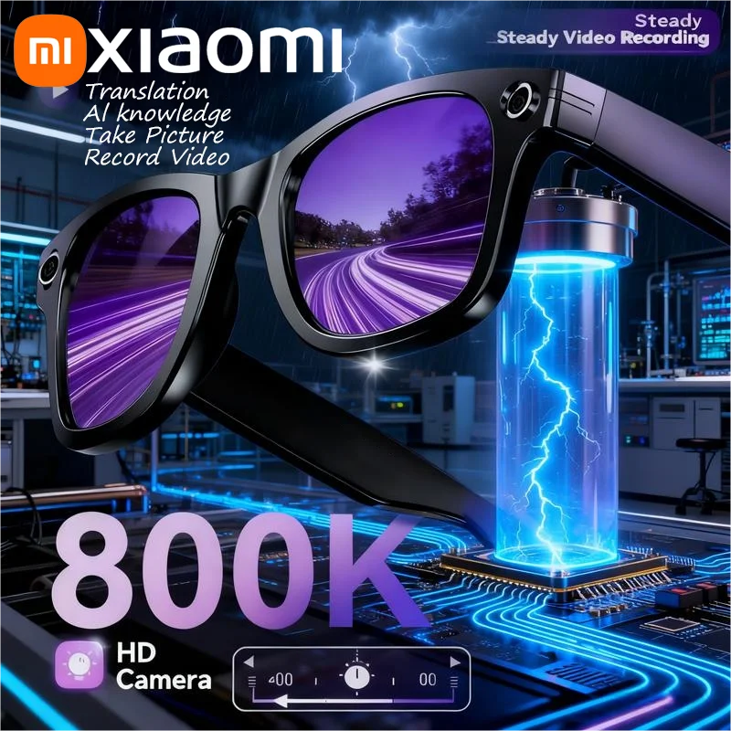Xiaomi AI Smart Glasses 8K HD Photochromic Multifunction Bluetooth Calling Voice Assistant Music Player Translate Camera Glasses
