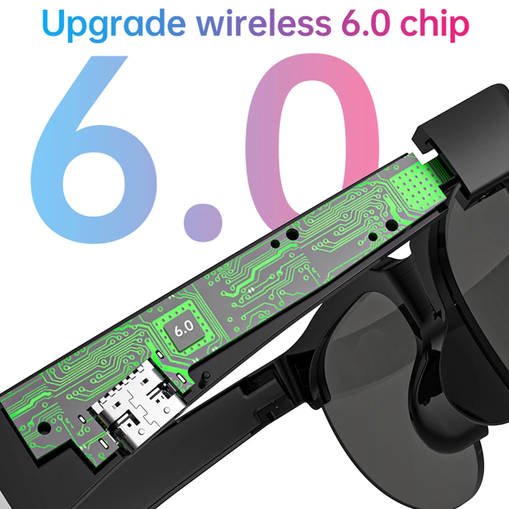 Smart Glasses with AI Translator Hands-Free Music & Calls BT Sunglasses UV Protection Outdoor Sports Headphones for Men Women