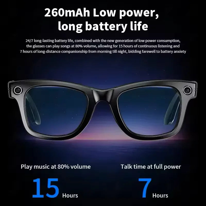 2025 New Upgrade Smart Glasses With Camera Video Recording AI Photo Recognition Bluetooth Call Translation Voice Sunglasses Man