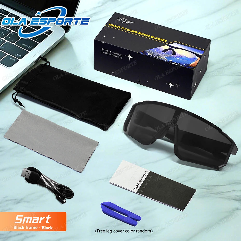 2025 New Cycling Smart Glasses Bluetooth V5.4 Intelligent Control Music/Phone Calls/Cycling/Sports UV400 Protection Sunglasses