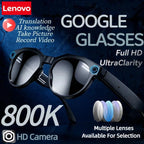 Lenovo 8KHD AI Smart Glasses Men Chat GPT 800MP Camera Bluetooth Call AI Translation Voice Assistant Control Sunglasses Women
