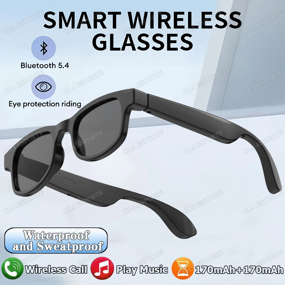 New Camera Control Smart Glasses 2025 Music Sunglasses Headphones Wireless Bluetooth Call Headset HIFI Audio glasses For Android