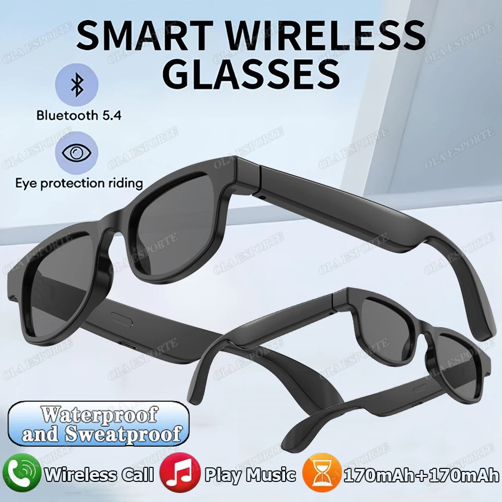 New Camera Control Smart Glasses 2025 Music Sunglasses Headphones Wireless Bluetooth Call Headset HIFI Audio glasses For Android