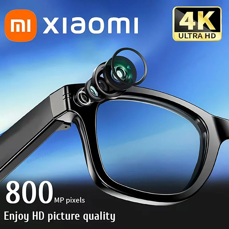 Xiaomi 4k Smart AI Bluetooth Glasses HD 800W pixel Shooting Waterproof Camera Photo Video Voice Call Translation Smart Glasses