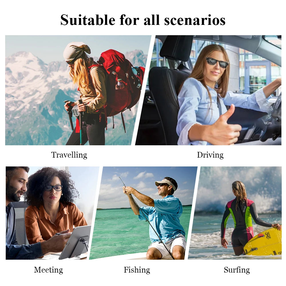 Blackview E13C Smart Sunglasses Glasses Outdoor Sport Waterproof Anti-UV Bluetooth Glasses with Mic & Speaker for Men Women Gift