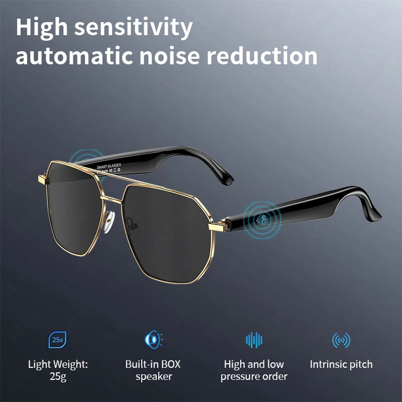 LIGE Smart Glasses Bluetooth Call Smart Translation AI Glasses Music Playback Voice Assistant  UV Protection Sunglasses For Men