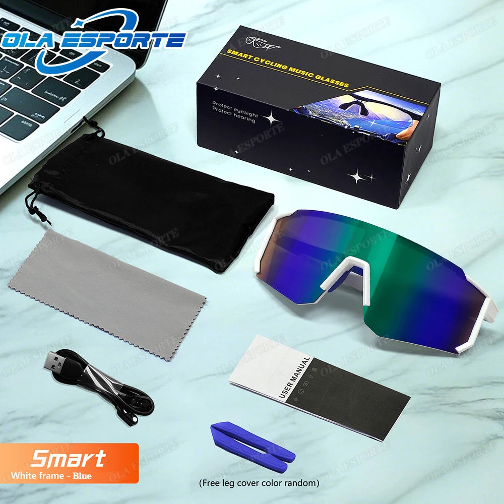 2025 New Cycling Smart Glasses Bluetooth V5.4 Intelligent Control Music/Phone Calls/Cycling/Sports UV400 Protection Sunglasses