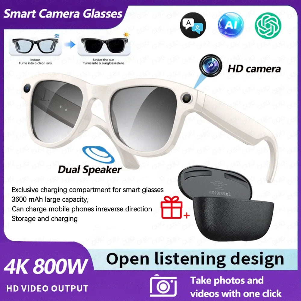 2026 New Smart Glasses with Camera Video Recording AI Photo Recognition Bluetooth Call Voice Translation Sunglasses Men Women