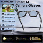 Gafas inteligentes con cámara de 800 W (2025), Bluetooth, llamadas de voz, música, grabación de vídeo y sonido, IA